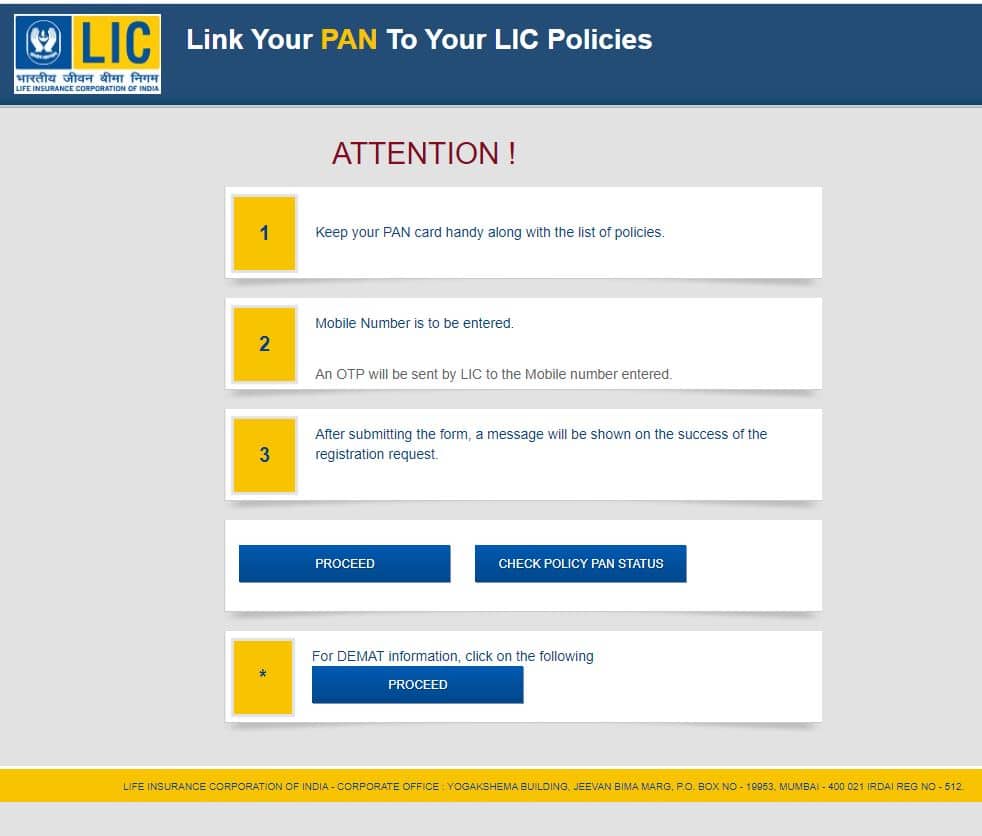 LIC IPO_Steps to add PAN